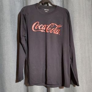 Mens Black Long Sleeve Coca-Cola Shirt
